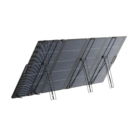 Foldable bifacial solar panel on a white background
